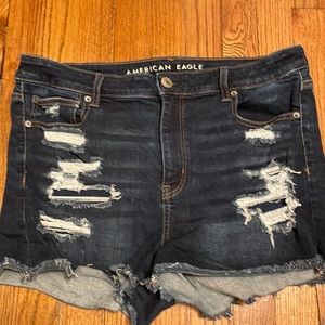Dark denim ae shorts